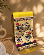 Yellow Colour Cotton Meenakari Work Saree