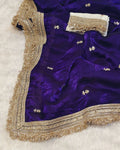 Purple Colour Soft Fandy Work Saree