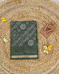 Moss Green Colour Mal Cotton Bandhani Printed Saree
