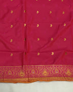 Rusty Orange Colour Silk Paithani Saree with Contrast Blouse