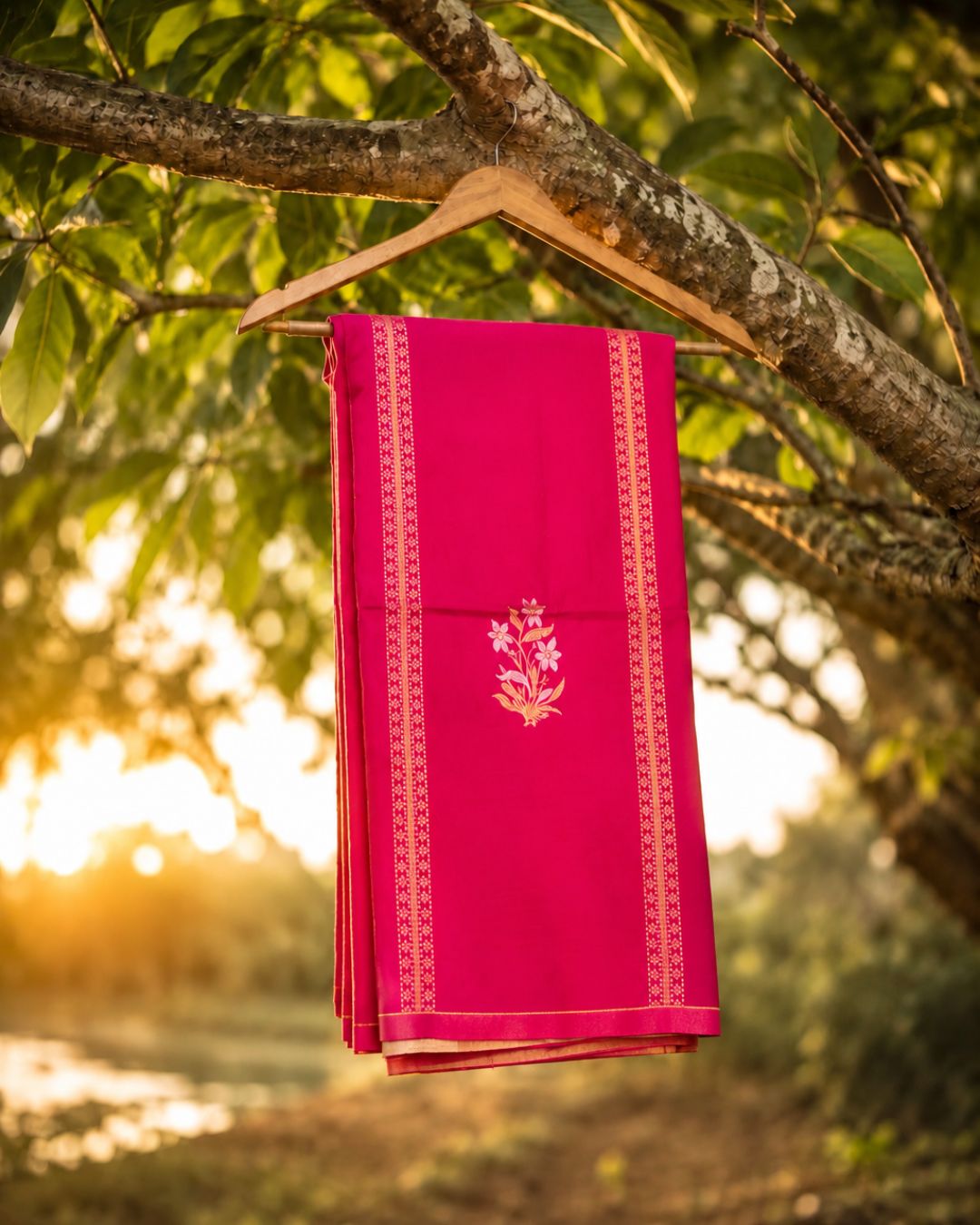 Dark Pink Colour Soft South Silk Saree