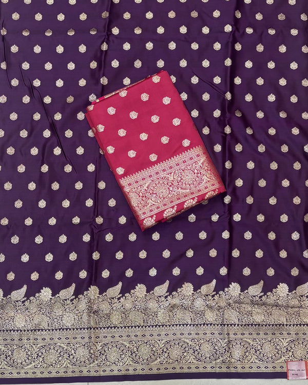 Rani Pink Colour Soft Peshwai Saree