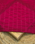 Bottle Green Colour Vichitra Silk Saree with Contrast Blouse Piece