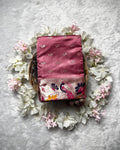 Peach Pink  Colour Soft Satin Silk Peacock Butti Saree