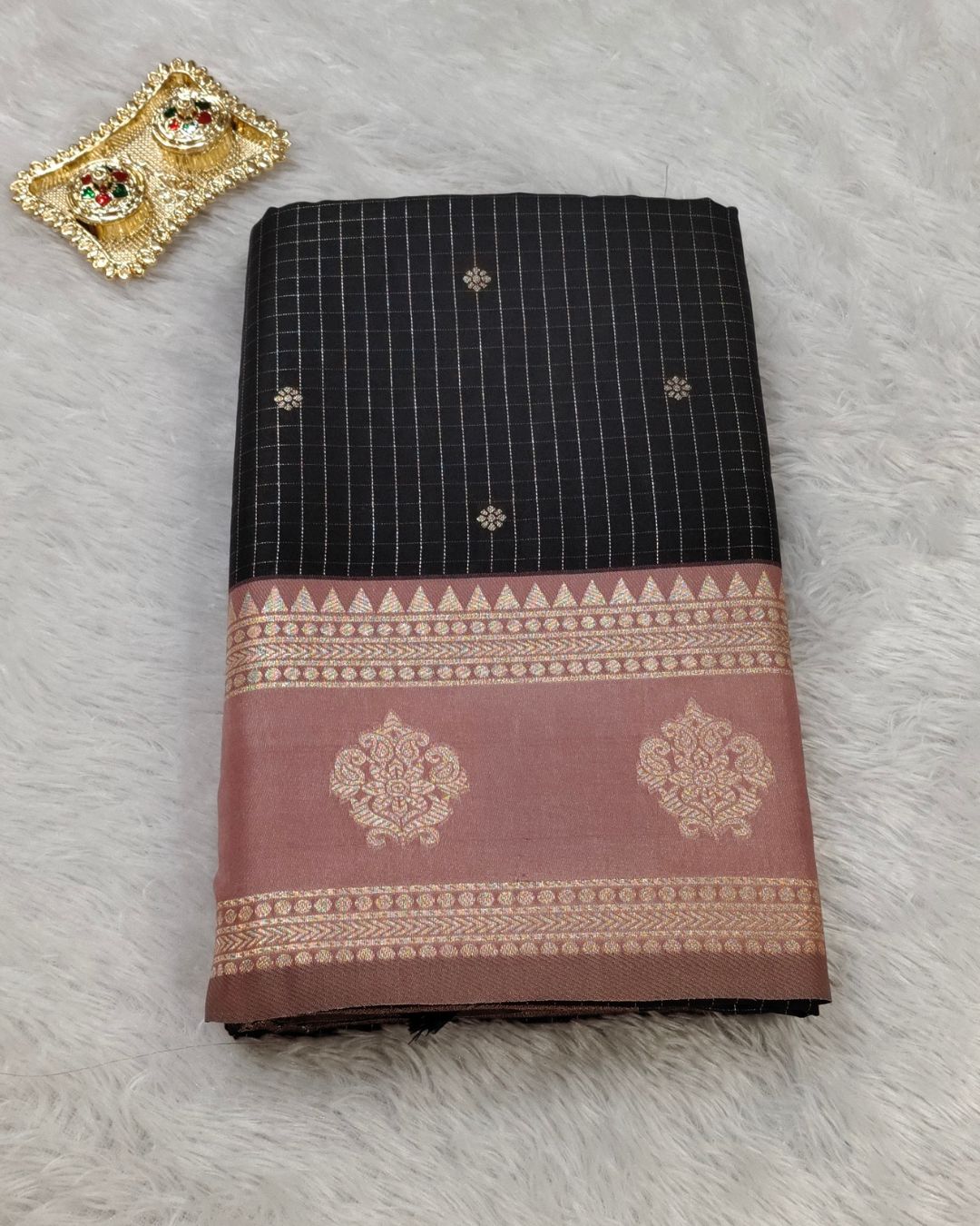 Black Colour Soft Silk Saree