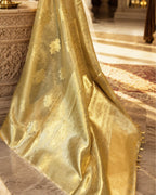 Golden Colour Rekha Tissue Silk Saree