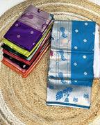 Rama Blue Colour Silk Paithani Saree