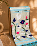 Blue Colour Cotton Meenakari Work Saree