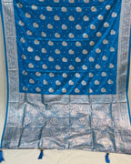 Blue Colour Soft Satin Silk Saree