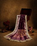 Wine Colour Tissue Silk Saree