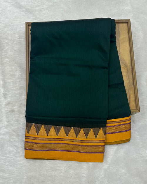 Dark Green Colour Irkal/Ilkal Cotton Saree