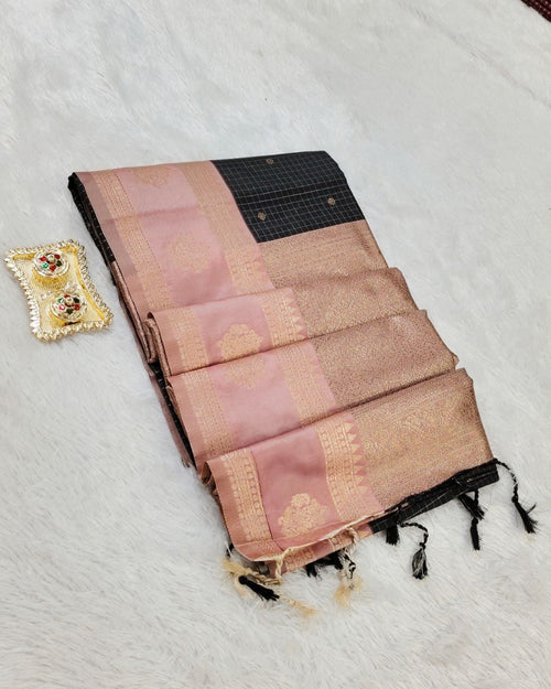 Black Colour Soft Silk Saree