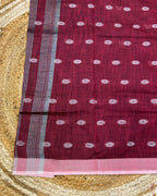 Maroon Colour Khadi Cotton Saree