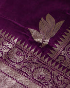 Wine Colour Semi Silk Saree with Golden Rich Border