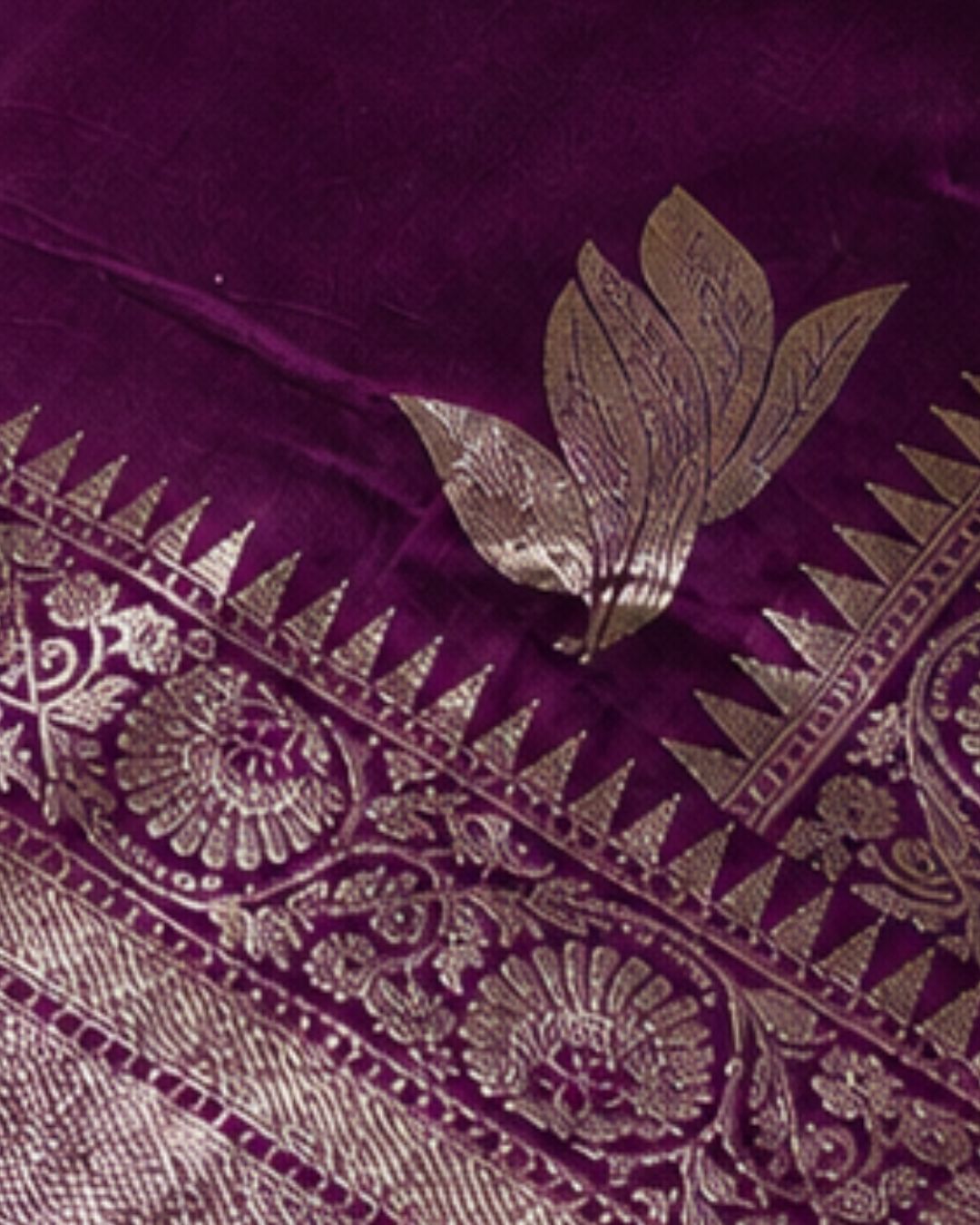 Wine Colour Semi Silk Saree with Golden Rich Border