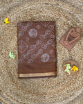 Caramel Colour Mal Cotton Bandhani Printed Saree
