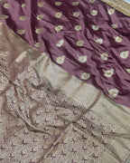 Dusty Onion Pink Colour Soft Silk Saree With Moti Border