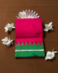 Rani Pink Colour Contrast Border Irkal/Ilkal Cotton Saree