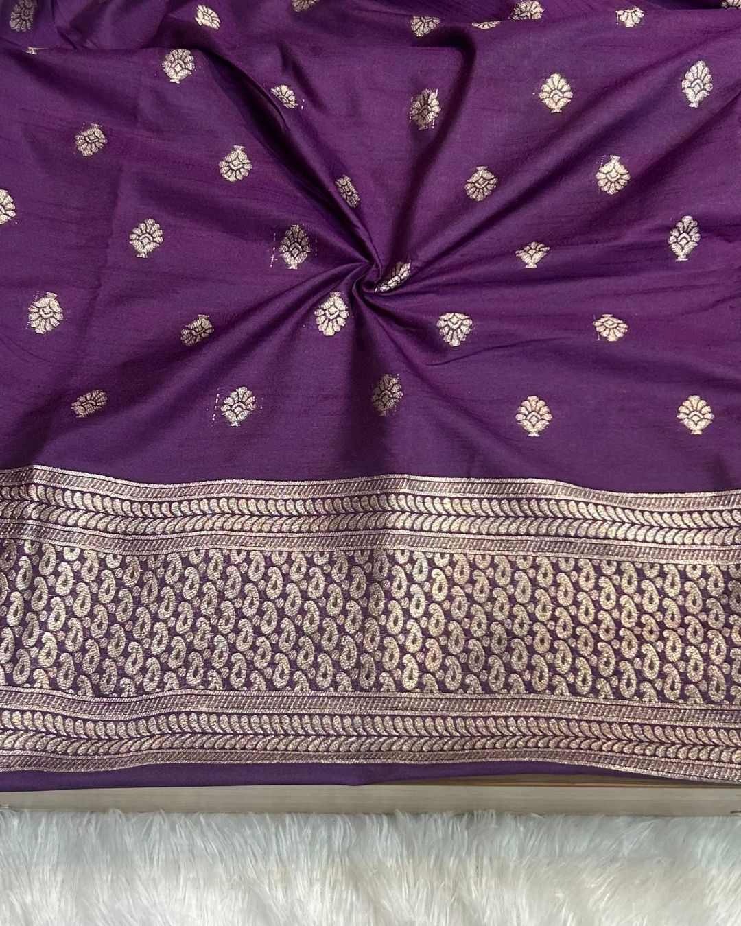 Purple Colour Dola Silk Saree