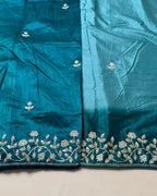 Dusty Turquoise  Colour Art Silk  Saree with Katdana Work