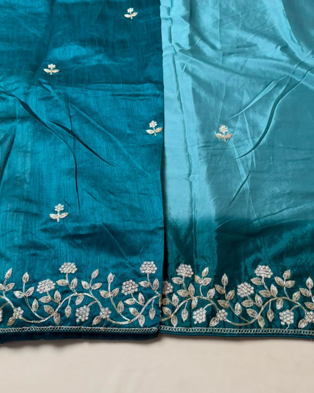 Dusty Turquoise  Colour Art Silk  Saree with Katdana Work
