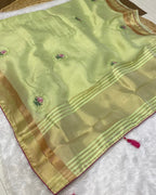 Pista Colour Tissue Silk Saree