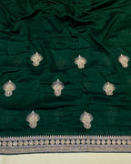 Green Colour Vichitra Silk Wok Saree
