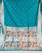 Rama Blue Colour Silk Paithani Saree