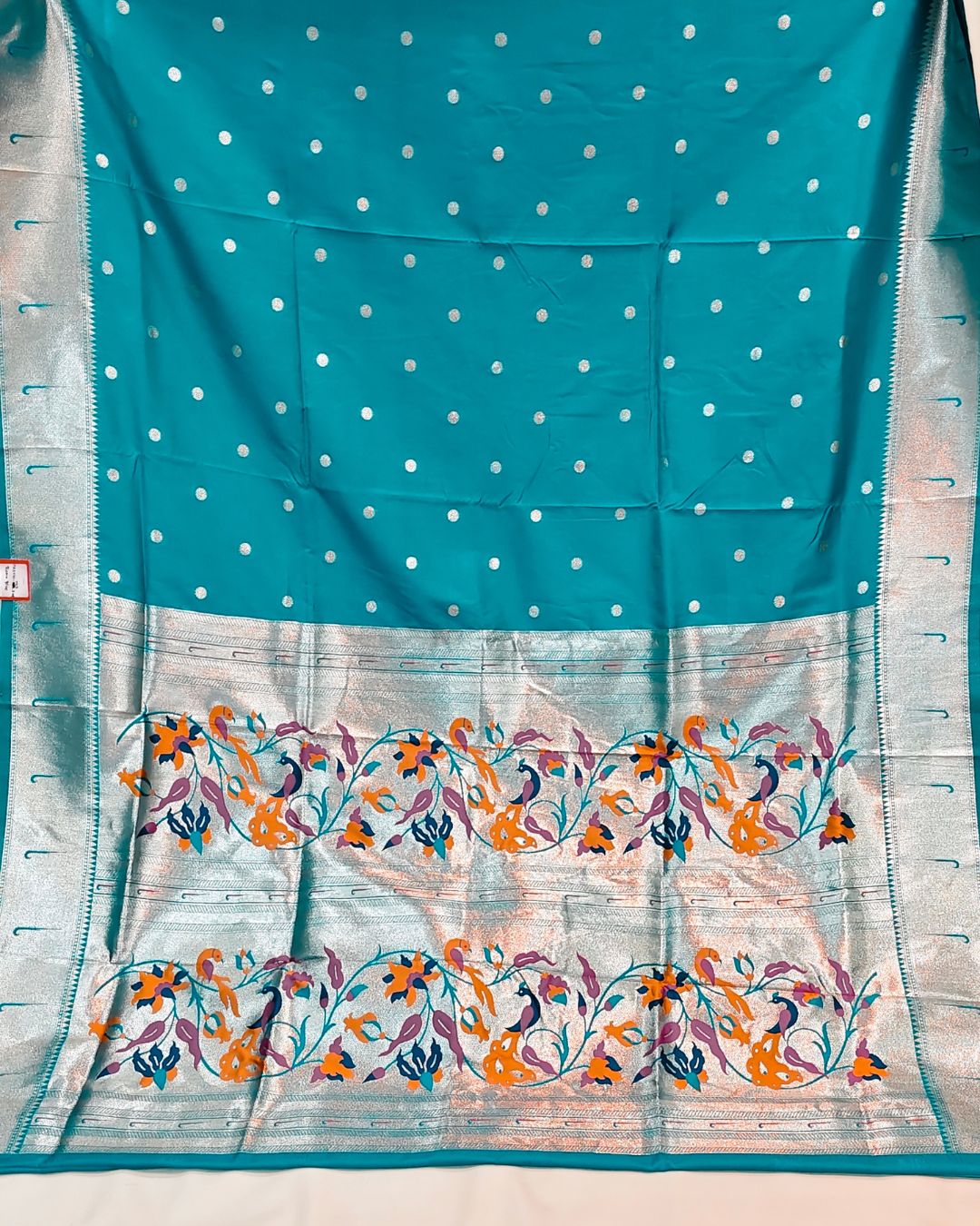 Rama Blue Colour Silk Paithani Saree