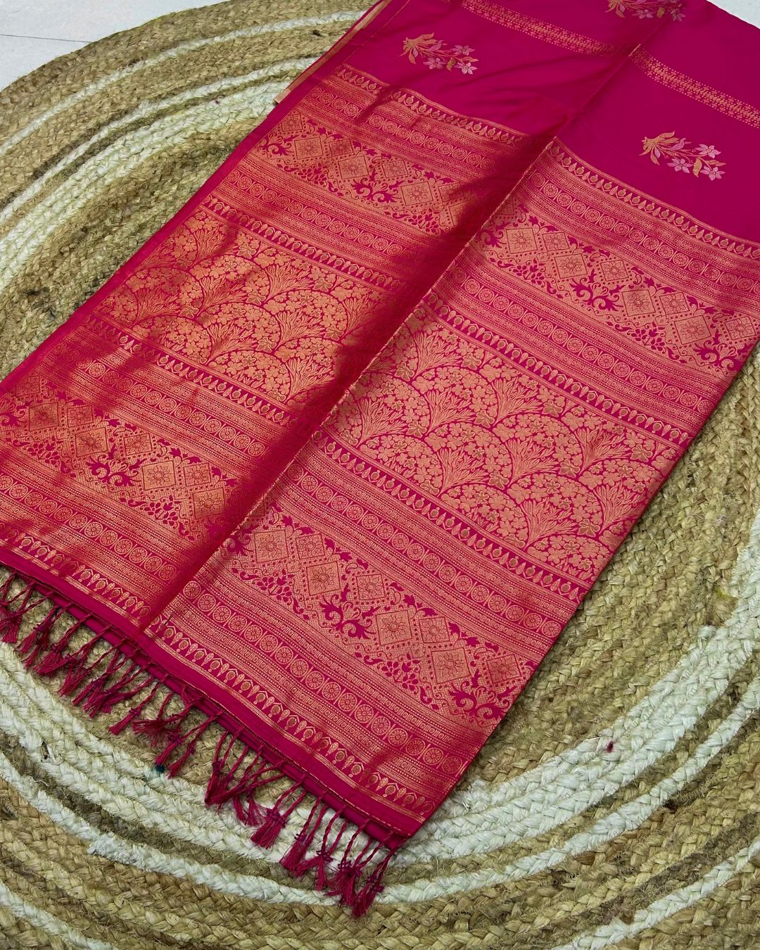 Dark Pink Colour Soft South Silk Saree
