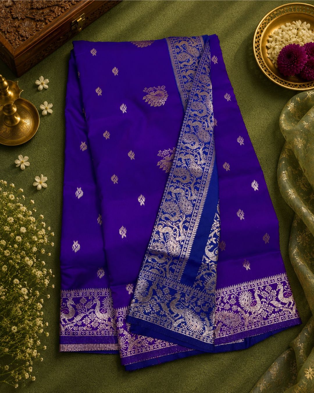 Purple Colour Peshwai Saree M13450