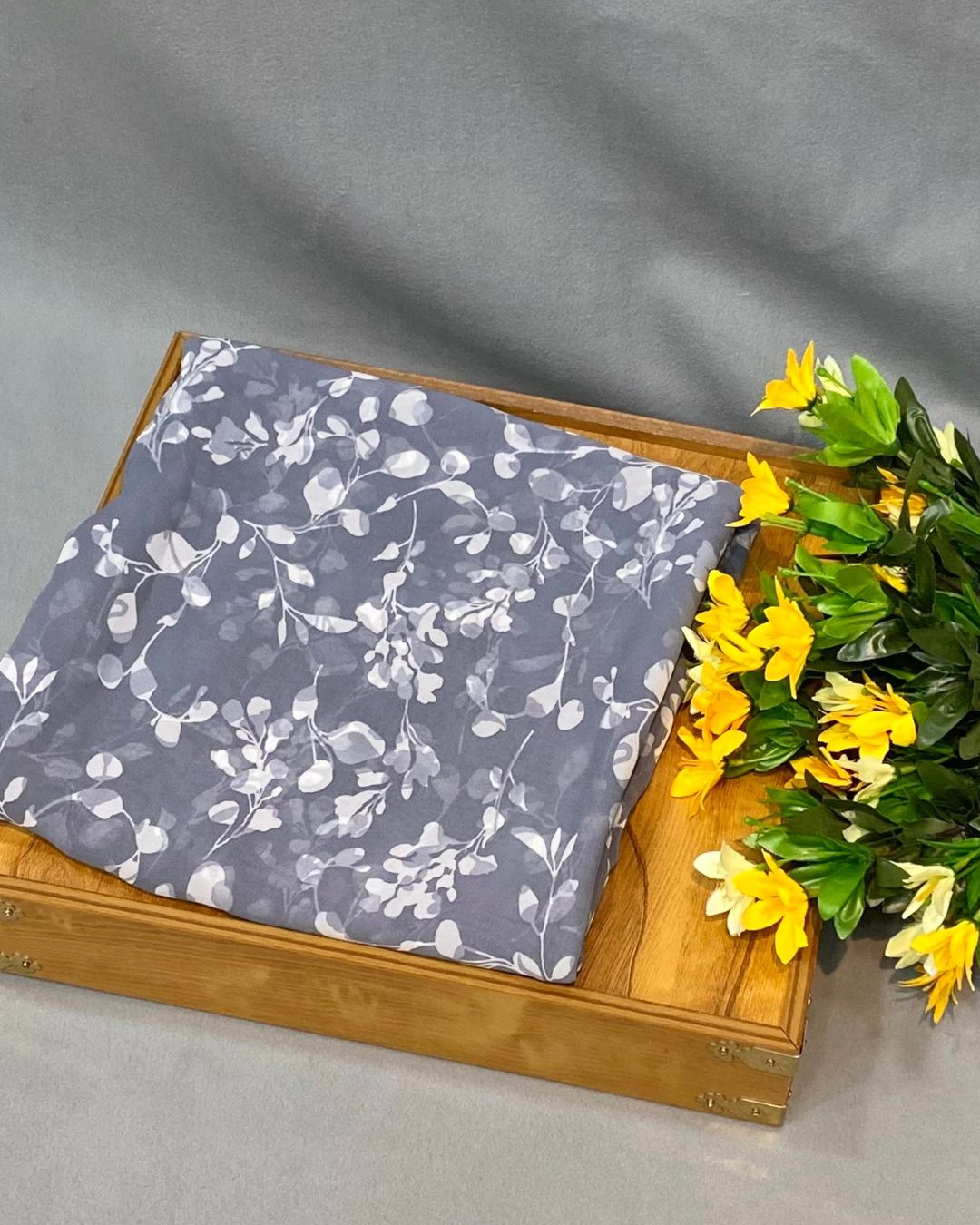 Grey Colour Georgette Saree