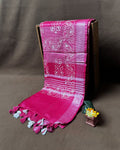 Rani PInk Colour Cotton Bandhani Printed Saree