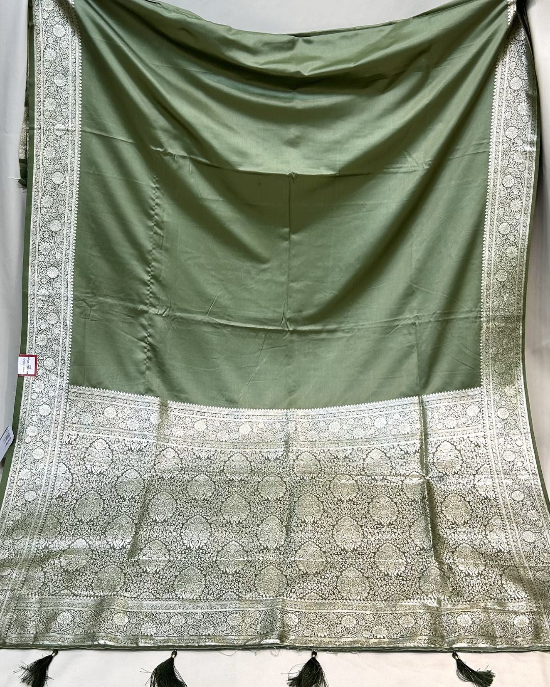 Dusty Green Colour Soft Satin Silk Saree