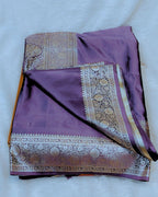 Lavender Colour Soft Satin Silk Saree