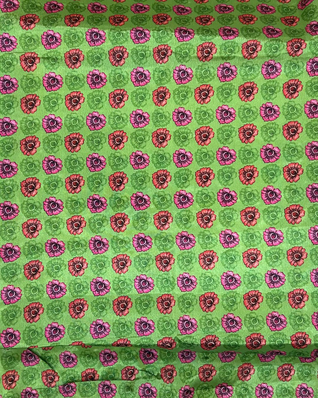 Vibrant Green Colour Digital Patchwork Printed Saree
