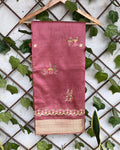 Dusty Pink Colour Cotton Silk Warli Design Saree