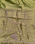 Sage Green Colour Vichitra Silk Thread Wok Border Design Saree