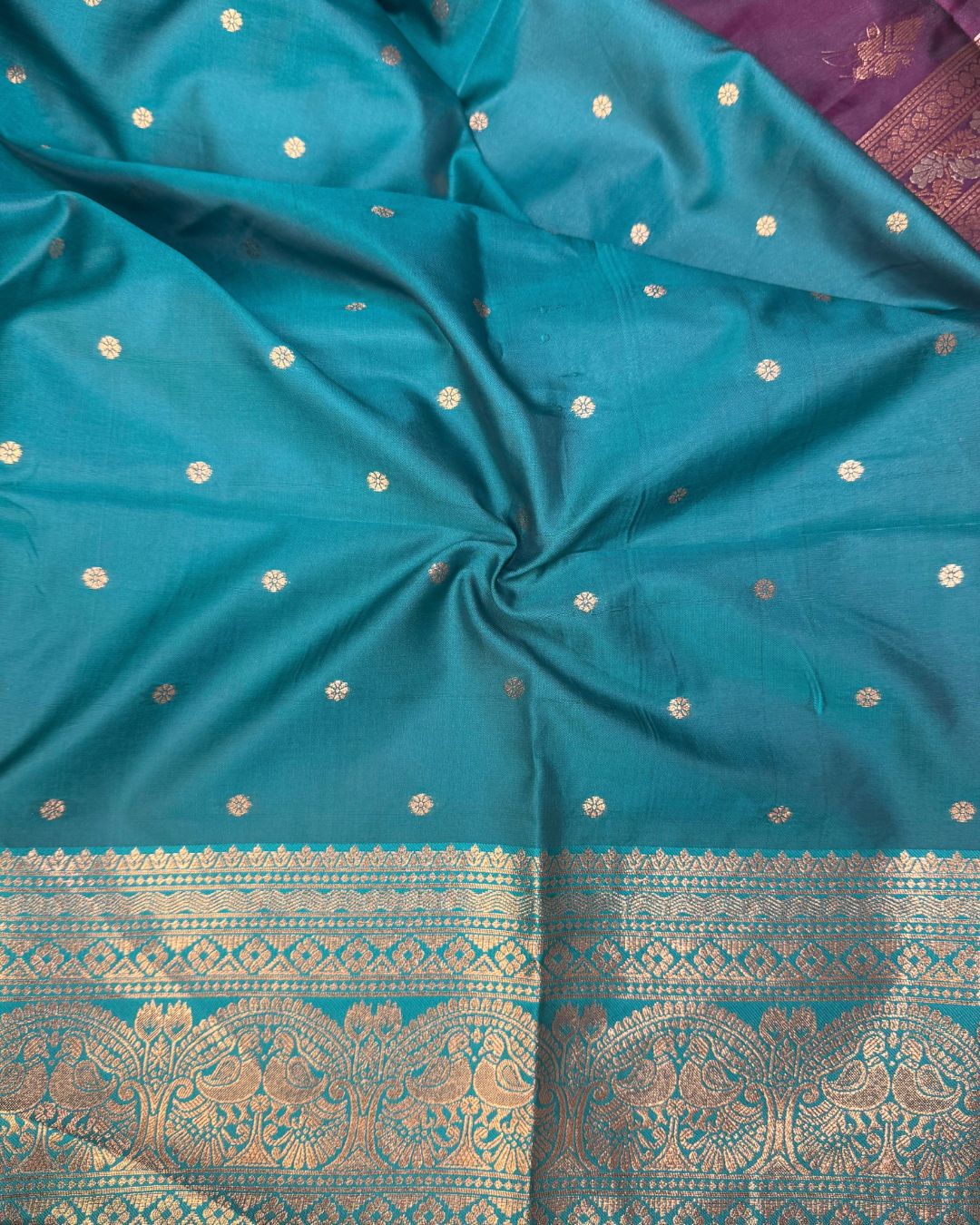 Wine Colour Semi Silk Contrast Border Zari Saree