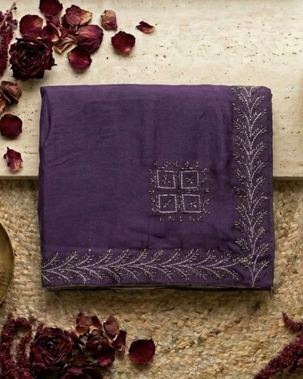 Lavender Colour Star Georgette Saree