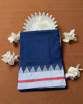 Dark Navy Blue  Colour Contrast Border Irkal/Ilkal Cotton Saree