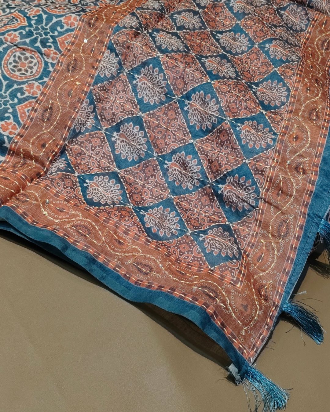 Sky Blue Colour Soft Cotton Saree