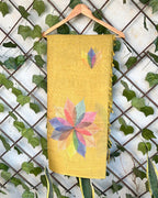Dark Golden Colour Cotton Tissue Saree