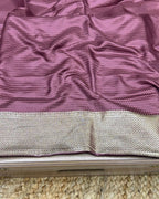 Dusty Onion Pink Colour Soft Silk Saree With Moti Border