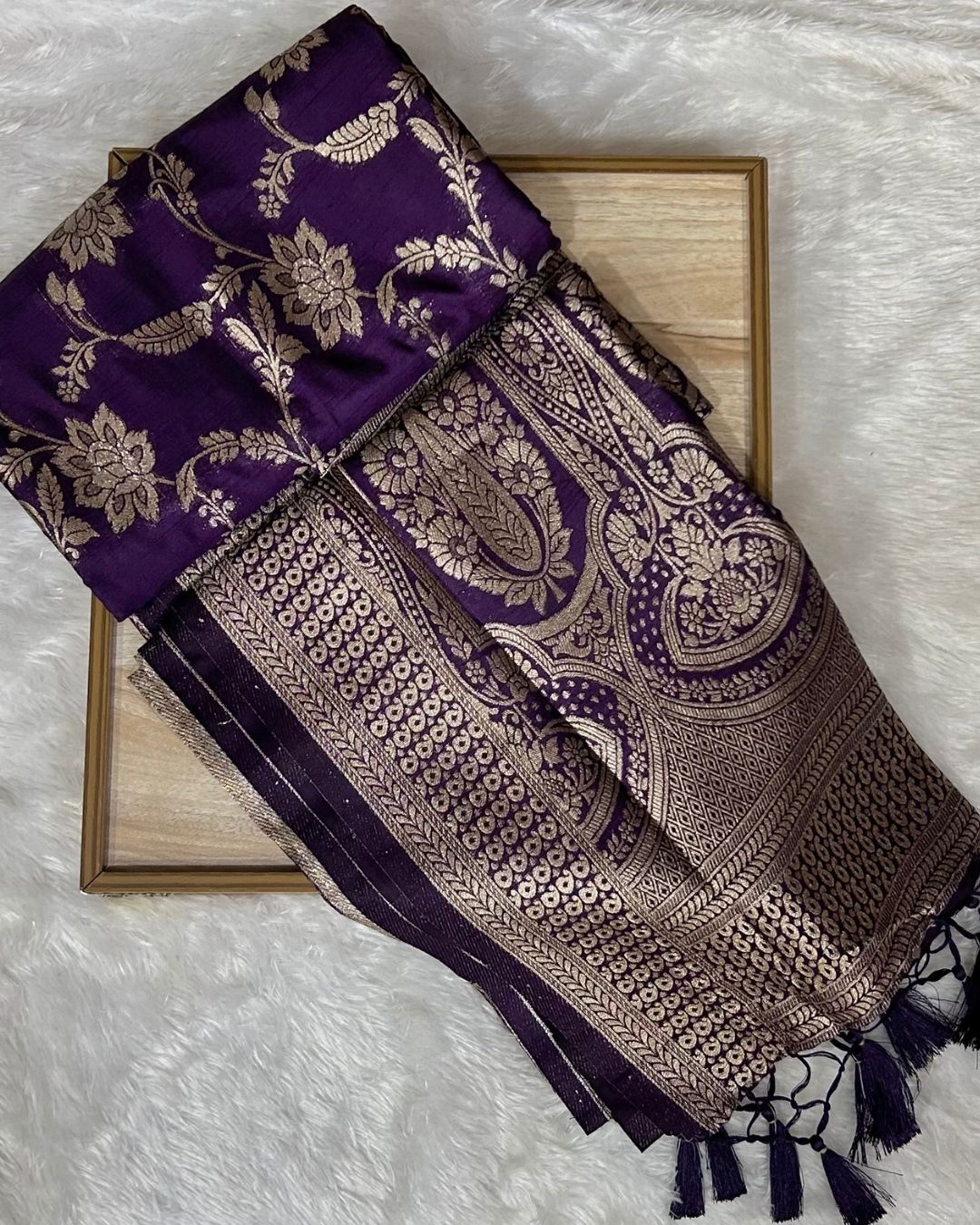 Purple Colour Dola Silk Saree