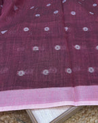Maroon Colour Khadi Cotton Saree