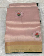Baby Pink Colour Tissue Silk Saree