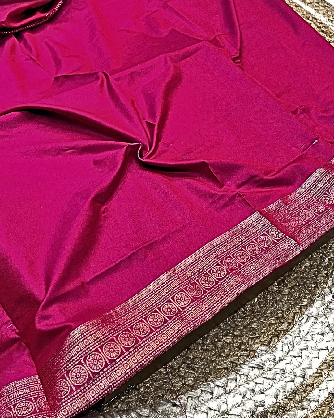 Dark Pink Colour Soft South Silk Saree