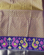 Brownish Purple Colour Dual-Shade Saree with Patola Design Border