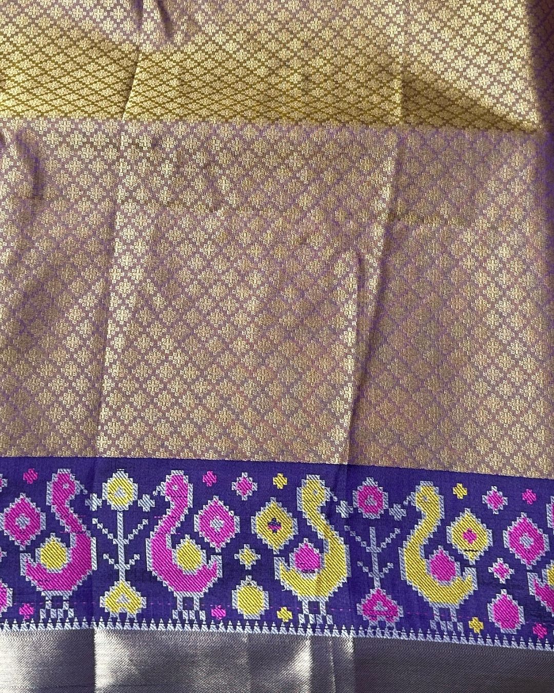 Brownish Purple Colour Dual-Shade Saree with Patola Design Border